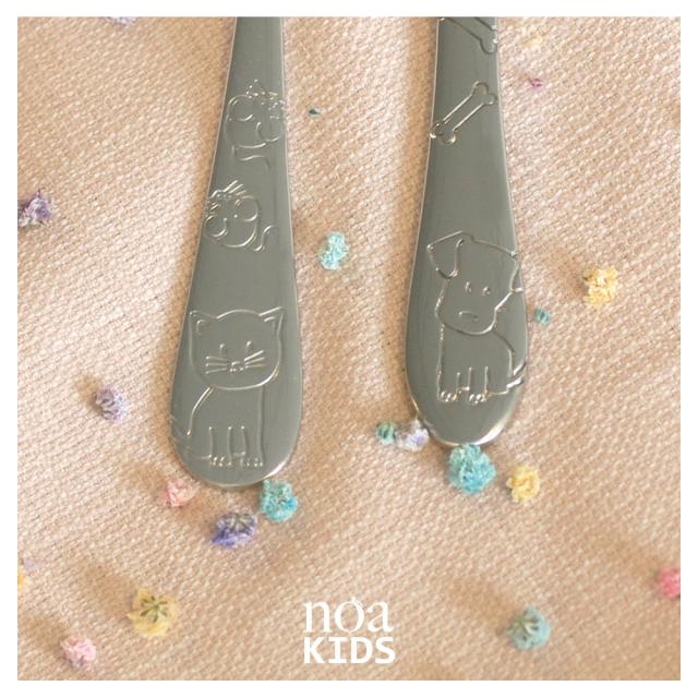 NOA Kids - Bestiksæt m. kæledyr i rustfrit stål